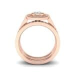 Bezel-Set Halo Oval Diamond Engagement Ring (1.21 CTW) Side View