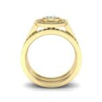 Bezel-Set Halo Oval Diamond Engagement Ring (1.21 CTW) Side View