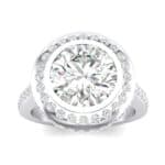Vintage Halo Bezel-Set Crystal Engagement Ring Top Dynamic View