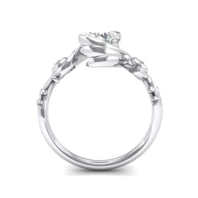 Sunflower Three-Stone Crystal Engagement Ring Side View