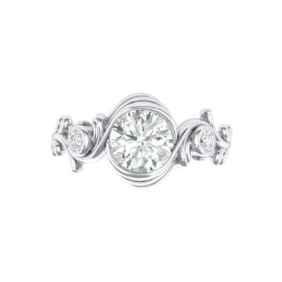 Sunflower Three-Stone Crystal Engagement Ring Top Flat View