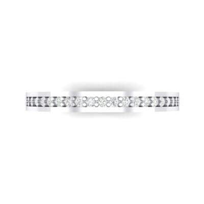 Thin Flat-Sided Pave Crystal Eternity Ring (0.47 CTW) Top Flat View