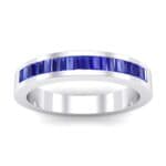 Channel-Set Baguette Blue Sapphire Ring (0.6 CTW) Top Dynamic View