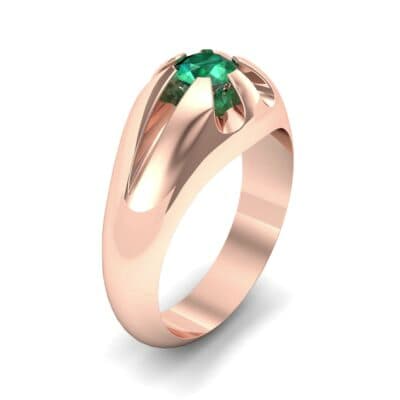Rosebud Solitaire Emerald Engagement Ring (0.7 CTW) Perspective View