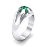 Rosebud Solitaire Emerald Engagement Ring (0.7 CTW) Perspective View