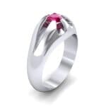 Rosebud Solitaire Ruby Engagement Ring (0.7 CTW) Perspective View