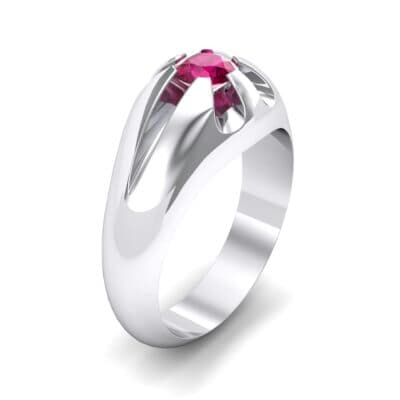 Rosebud Solitaire Ruby Engagement Ring (0.7 CTW) Perspective View