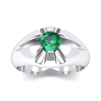 Rosebud Solitaire Emerald Engagement Ring (0.7 CTW) Top Dynamic View