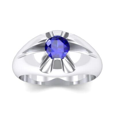 Rosebud Solitaire Blue Sapphire Engagement Ring (0.7 CTW) Top Dynamic View