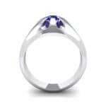 Rosebud Solitaire Blue Sapphire Engagement Ring (0.7 CTW) Side View