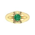 Rosebud Solitaire Emerald Engagement Ring (0.7 CTW) Top Flat View