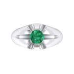 Rosebud Solitaire Emerald Engagement Ring (0.7 CTW) Top Flat View