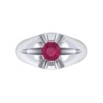 Rosebud Solitaire Ruby Engagement Ring (0.7 CTW) Top Flat View