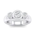 Mod Bezel Three-Stone Crystal Engagement Ring Top Dynamic View