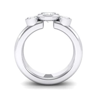 Mod Bezel Three-Stone Crystal Engagement Ring Side View