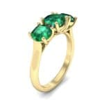 V Basket Trilogy Emerald Engagement Ring (2.6 CTW) Perspective View