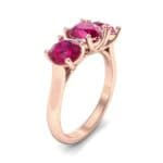 V Basket Trilogy Ruby Engagement Ring (2.6 CTW) Perspective View