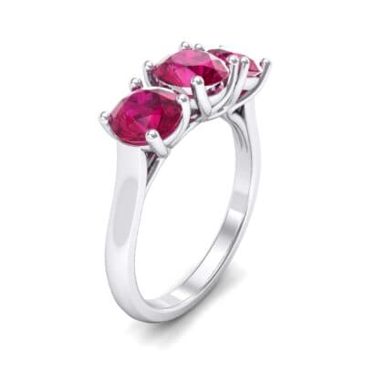 V Basket Trilogy Ruby Engagement Ring (2.6 CTW) Perspective View