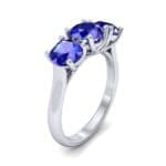 V Basket Trilogy Blue Sapphire Engagement Ring (2.6 CTW) Perspective View