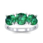 V Basket Trilogy Emerald Engagement Ring (2.6 CTW) Top Dynamic View