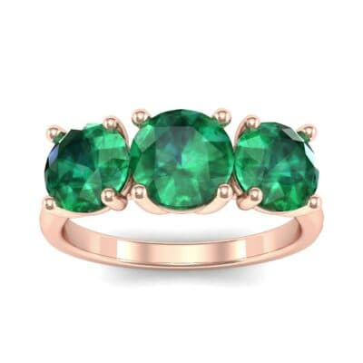 V Basket Trilogy Emerald Engagement Ring (2.6 CTW) Top Dynamic View