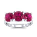 V Basket Trilogy Ruby Engagement Ring (2.6 CTW) Top Dynamic View