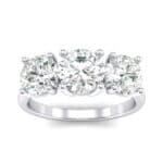 V Basket Trilogy Crystal Engagement Ring (1.2 CTW) Top Dynamic View