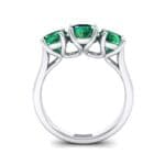 V Basket Trilogy Emerald Engagement Ring (2.6 CTW) Side View