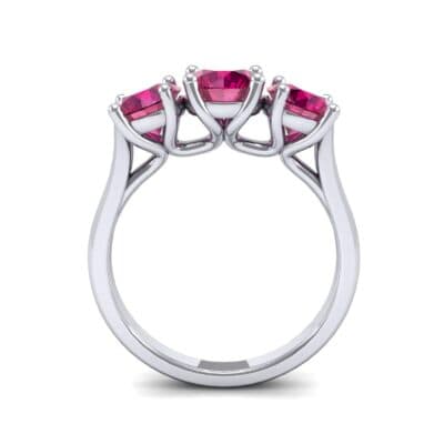 V Basket Trilogy Ruby Engagement Ring (2.6 CTW) Side View