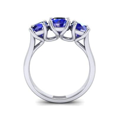 V Basket Trilogy Blue Sapphire Engagement Ring (2.6 CTW) Side View