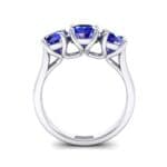 V Basket Trilogy Blue Sapphire Engagement Ring (2.6 CTW) Side View