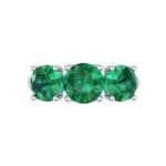 V Basket Trilogy Emerald Engagement Ring (2.6 CTW) Top Flat View
