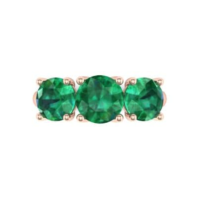 V Basket Trilogy Emerald Engagement Ring (2.6 CTW) Top Flat View