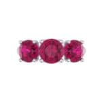 V Basket Trilogy Ruby Engagement Ring (2.6 CTW) Top Flat View
