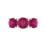 V Basket Trilogy Ruby Engagement Ring (2.6 CTW) Top Flat View