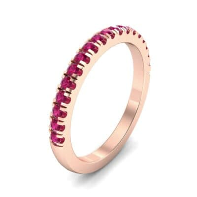 Fishtail Pave Ruby Ring (0.38 CTW) Perspective View