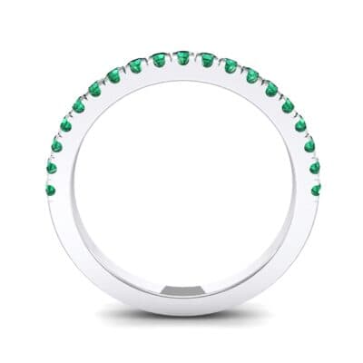 Fishtail Pave Emerald Ring (0.38 CTW) Side View