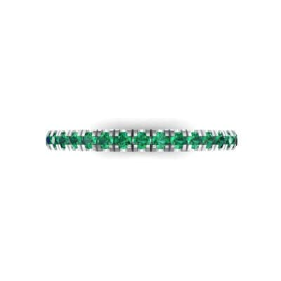 Fishtail Pave Emerald Ring (0.38 CTW) Top Flat View
