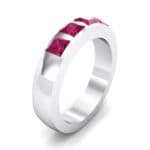 Quattro Princess-Cut Ruby Ring (0.88 CTW) Perspective View