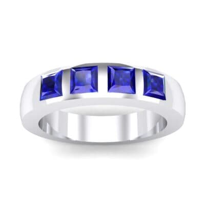 Quattro Princess-Cut Blue Sapphire Ring (0.88 CTW) Top Dynamic View