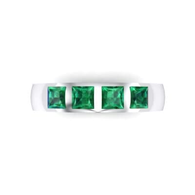 Quattro Princess-Cut Emerald Ring (0.88 CTW) Top Flat View