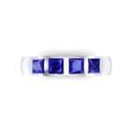 Quattro Princess-Cut Blue Sapphire Ring (0.88 CTW) Top Flat View