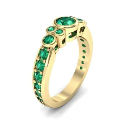 Bezel Accent Emerald Engagement Ring (1.43 CTW) Perspective View