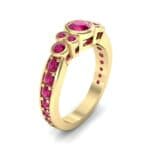 Bezel Accent Ruby Engagement Ring (1.43 CTW) Perspective View