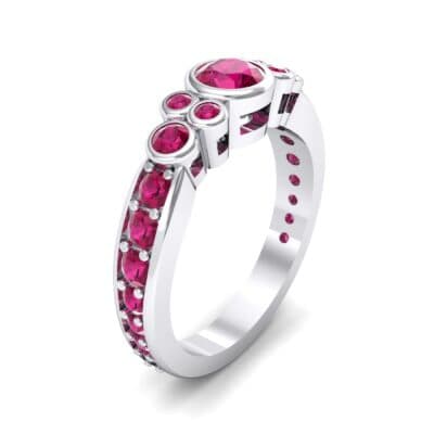 Bezel Accent Ruby Engagement Ring (1.43 CTW) Perspective View