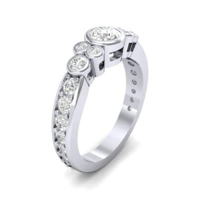 Bezel Accent Diamond Engagement Ring (1.12 CTW) Perspective View