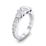 Bezel Accent Diamond Engagement Ring (1.12 CTW) Perspective View