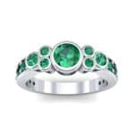 Bezel Accent Emerald Engagement Ring (1.43 CTW) Top Dynamic View