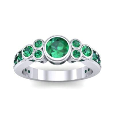 Bezel Accent Emerald Engagement Ring (1.43 CTW) Top Dynamic View