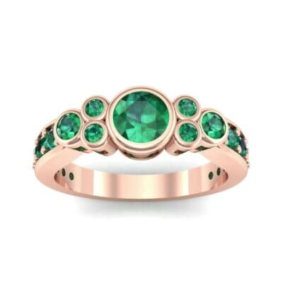 Bezel Accent Emerald Engagement Ring (1.43 CTW) Top Dynamic View